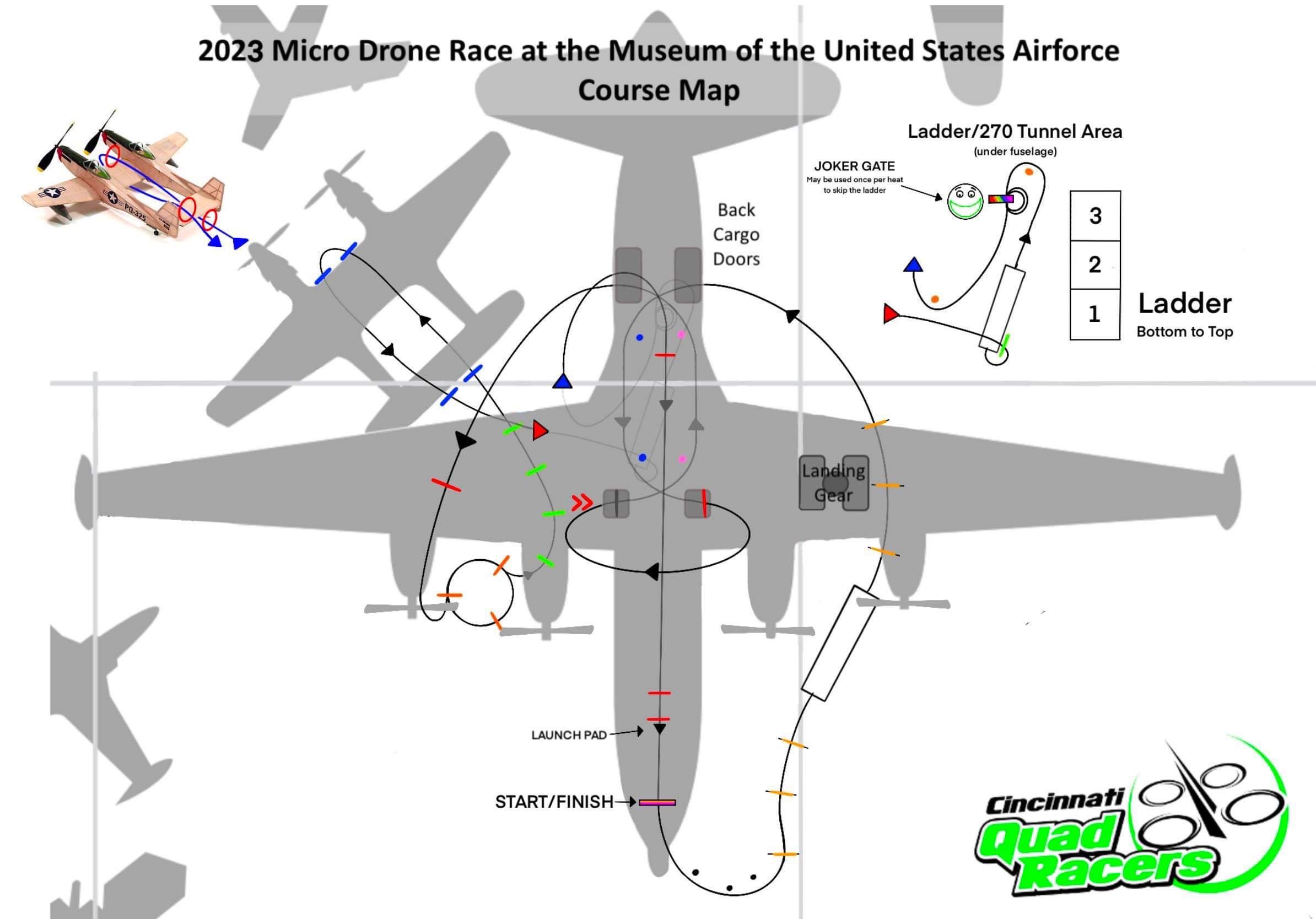 A map of the drone course route A map of the drone course route