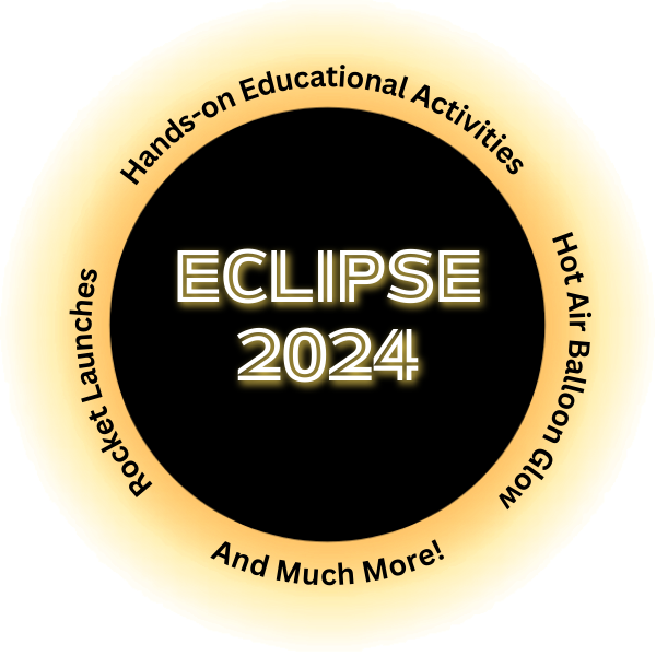 Solar Eclipse graphic image with "Eclipse 2024" in the middle