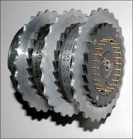 Image of a code breaking mechanism that looks like a gear