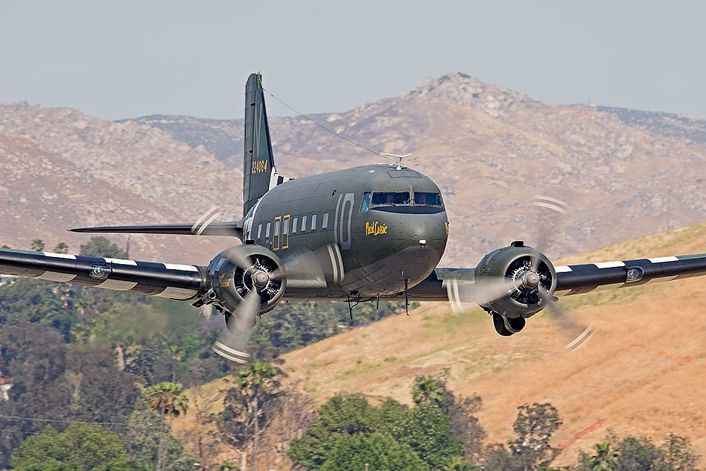 View of C-47 Placid lassie in flight