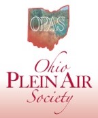 Ohio Plein Air Society logo with shape of ohio in muted colors